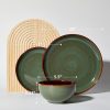 Stoneware Dinnerware Sets, Ceramic Plates and Bowls Set, Microwave & Dishwasher Safe Kitchen Dishes, Modern Dinner Salad Plates