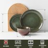 24 Piece Dinnerware Sets for 8, Modern Stoneware Plates and Bowls Setst, Perfect for Family Gatherings & Holiday Celebrations,