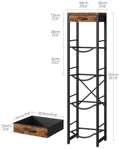 5-Gallon Water Jug Holder, Water Bottle Holder, 4-Tier Kettle Storage Shelf with Drawer, Water Dispenser Replacement Parts, for