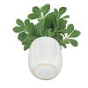 Artificial Potted Plant Leaves, 16.9" Artificial Shrubs Plants Arrangements Fake Eucalyptus Leaves with Vase Faux Greenery