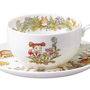T97285A/4660-2 Milk Tea Cup & Saucer, 11.8 fl oz (325 cc), My Neighbor Totoro, Dandelion, Microwave Safe, 1 Guest, Bone China