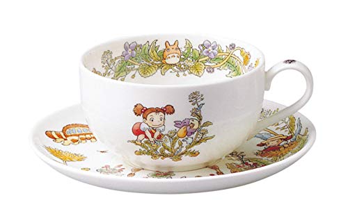 T97285A/4660-2 Milk Tea Cup & Saucer, 11.8 fl oz (325 cc), My Neighbor Totoro, Dandelion, Microwave Safe, 1 Guest, Bone China