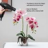 Artificial Orchid Flowers Light Pink Faux Orchids with Ceramic Vase Vivid Fake Phalaenopsis Flower Arrangement Gorgeous