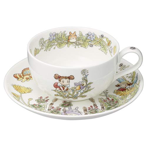 T97285A/4660-2 Milk Tea Cup & Saucer, 11.8 fl oz (325 cc), My Neighbor Totoro, Dandelion, Microwave Safe, 1 Guest, Bone China