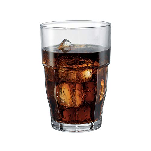 Rock Bar 16.25 oz. Cooler Stackable Tempered Beverage Glasses for Cold Drinks, Water, and Cocktails, Set of 6, Clear