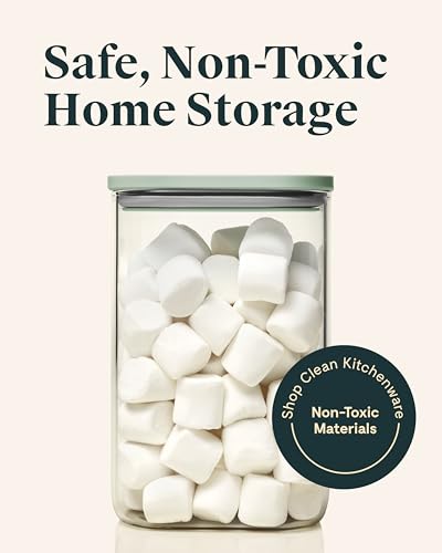 4qt Glass Airtight Food Storage Container with Lid – Non-Toxic, BPA-Free Kitchen Storage Container – Stackable, Space-Saving