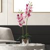 Artificial Orchid Flowers Light Pink Faux Orchids with Ceramic Vase Vivid Fake Phalaenopsis Flower Arrangement Gorgeous