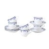 Navy Blue Espresso Cups and Saucers Set of 6