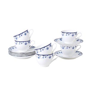Navy Blue Espresso Cups and Saucers Set of 6
