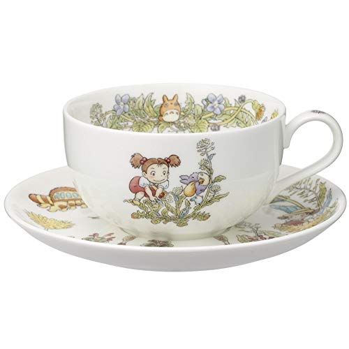 T97285A/4660-2 Milk Tea Cup & Saucer, 11.8 fl oz (325 cc), My Neighbor Totoro, Dandelion, Microwave Safe, 1 Guest, Bone China