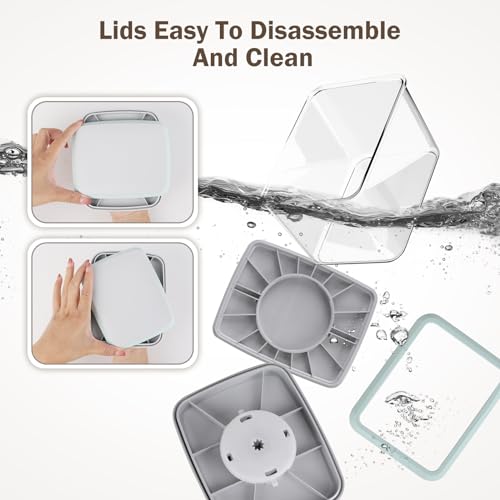 Pop Airtight Food Storage Containers Set with Lids, Large 4.2Qt/4L Food Containers with Scoop, Kitchen Pantry Organization and