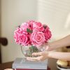 Artificial Flowers with Vase, Silk Rose Artificial Flowers Table Centerpieces with Faux Water for Home Decoration Fake Roses