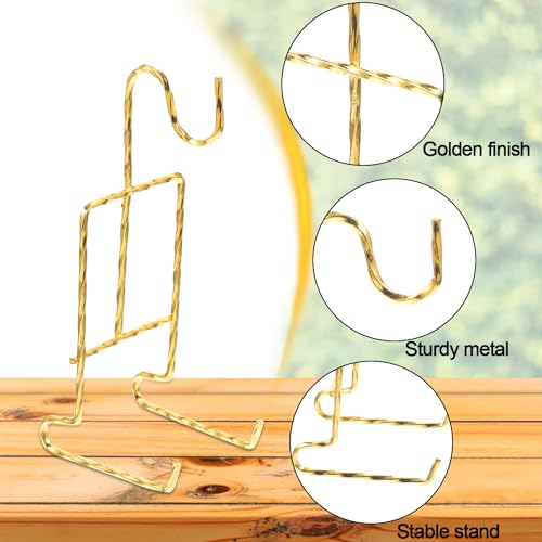 8-Piece Metal Cup & Saucer Display Stand - Gold Tea Cup & Saucer Holder, Spiral Style, 6.22 x 2.44 Inches