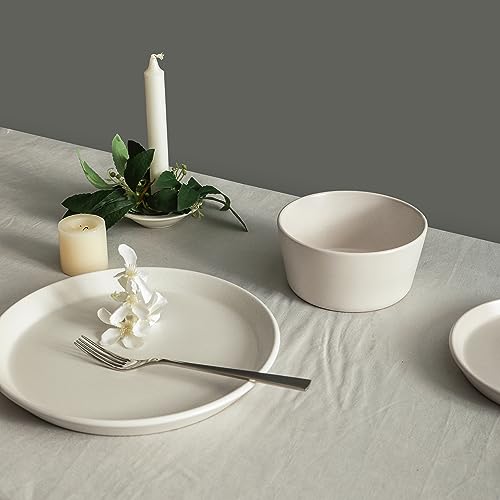 Albie 32-Piece Dinnerware Set Stoneware, White Speckled