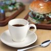 Porcelain Espresso Shot Cup Set with Saucers and Stainless Steel Spoons - 80 ml / 2.67 oz, Set of 4, White