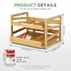 Bamboo Rolling Can Organizer Rack, Stackable 2 Tier Canned Food Organizer Rack for Storage, Kitchen Cabinet, Can Holders