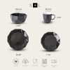 Stone + Lain Jamie Porcelain 16-Piece Geometric Dinnerware Set, Black