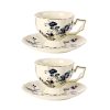 Tea Cups and Saucers Set of 2, Porcelain Coffee Cups, 6.8-Ounce Stackable Espresso Mugs, Ceramic Demitasse for Coffee, Latte,