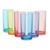 Classic Plastic Reusable Drinking Glasses (Set of 6) 16oz Water Cups Assorted Colors | BPA-Free Tumblers, Made in USA | Top-Rack