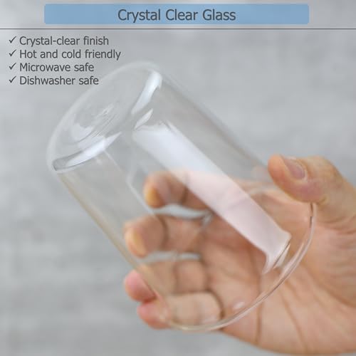2 Pack Drinking Glasses Crystal Clear Cups for Soda Juice Tea Coffee Beer Cocktails Milk Hot and Cold Drink, Capacity 400ml /