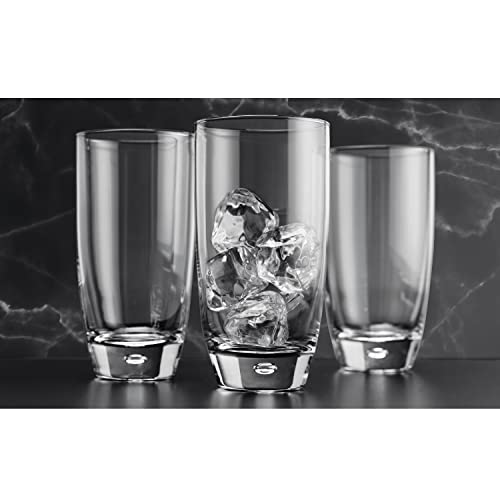 Highball Glasses Set Of 4, 16 Oz. Drinking Glasses, Unique Water Glass Cups For Juice, Cocktails, Soda, Heavy Bottom Tumbler