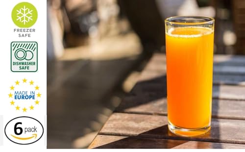 Small Juice Glasses, Mini Clear Glass Cups Tumblers, 5.1 Oz, Drinking Glassware for Orange Juice, Water, Milk, Coffee, Perfect