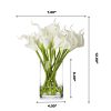 20 Pieces Real Touch Lilies Artificial Flowers with Vase, Faux Calla Lily Flowers Arrangement with Faux Water in Glass Vase for