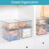 Vtopmart 4 Pack Large Stackable Storage Drawers,Easily Assemble Acrylic Bathroom Closet Undersink Organizers and Storage,Plastic
