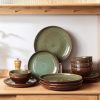 24 Piece Dinnerware Sets for 8, Modern Stoneware Plates and Bowls Setst, Perfect for Family Gatherings & Holiday Celebrations,