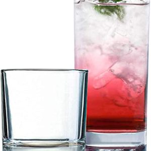 Everyday Drinking Glasses Set of 8 Drinkware Hurricane Glasses, Kitchen Glasses for Cocktail, Iced Coffee, Beer, Ice Tea, Wine,