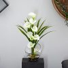 15.5in. Calla Lily and Grass Artificial Arrangement in Vase, Cream