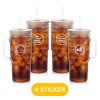 2 Pcs Glass Cups with Lids and Straws, 20oz/600ml Ice Glass Coffee Cups with Lids, Reusable Wide Mouth Tumbler with Handle &