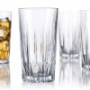Highball Glass Cups. Set of 10 Elegant Diamond Cut Drinking Glasses. Classic 15 oz Bar Glasses. Tall Kitchen Glass for Water,
