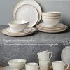 Dinnerware Sets for 4, Ocean Round 12-Piece Kitchen Plates and Bowls Sets, Reactive Glaze, Microwave and Dishwasher Safe,