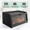 Bread Box for Kitchen Countertop Large Bread Box Farmhouse Bread Container Bread Storage with Window Bread Holder Black