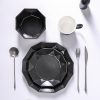 Stone + Lain Jamie Porcelain 16-Piece Geometric Dinnerware Set, Black