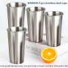 4 Pcs Stainless Steel Cup Set, 20 oz Unbreakable Cups, Durable Metal Cup Tumblers, Drinking Glasses for Home, Restaurant, Non