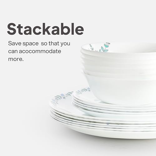 Regal Dinnerware Set of 18 pieces, Service for 6, Chip & Scratch Resistant, Lightweight Round Plates and Bowls Set, Microwave &