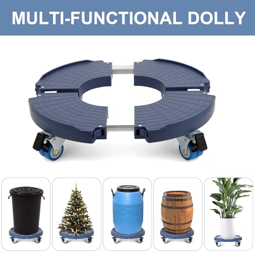 Plant Caddy with Wheels Heavy Duty 440lbs Capacity, Adjustable 15-21 Inch Rolling Plant Stand Indoor Outdoor, Large Plant Cart