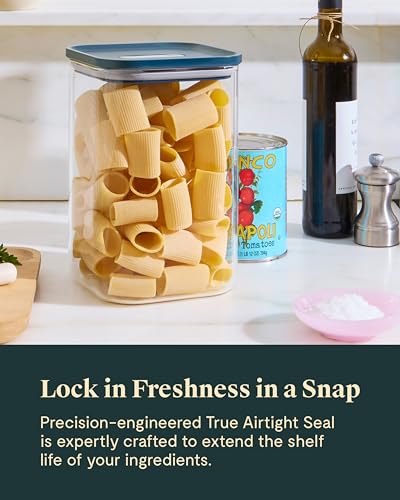 4qt Glass Airtight Food Storage Container with Lid – Non-Toxic, BPA-Free Kitchen Storage Container – Stackable, Space-Saving