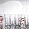 Highball Glass Cups. Set of 10 Elegant Diamond Cut Drinking Glasses. Classic 15 oz Bar Glasses. Tall Kitchen Glass for Water,