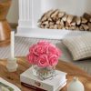 Rose Artificial Flowers in Vase with Faux Water, Silk Rose Table Centerpieces for Home Coffee Table Decor, Fake Roses Flower