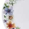 Audrina Water Color Flowers Bone China Lightweight Chip Resistant 12 Piece Dinnerware Set, Service for 4, White