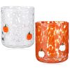 2 Pack Fall Icon Juice Glasses Pumpkin Glass Cups 14 oz Double Old Fashioned Stemless Wine Glasses Cute Glass Drinking Cups for
