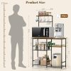 Baker's Rack for Kitchen with Storage, Microwave Stand with Adjustable Shelves and 10 S Hooks, 6-Tier Coffee Bar Station,