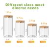 12 Pcs 24 Pcs Square Pantry Glass Storage Jars with Bamboo Lids 4 Sizes Food Storage Containers Clear Stackable Canisters