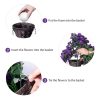 Artificial Faux Hanging Flowers Plants Basket for Spring Summer Outdoor Porch Decor, Fake Silk Purple Morning Glory Long Vine in