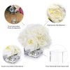 Rose Artificial Flowers in Vase, Fake Flowers Arrangements in Vase with Faux Water for Wedding, Dining Table (Cream)