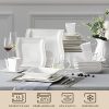 Ivory White Dinnerware Sets, 30-Piece Porcelain Plates and Bowls Sets, Modern Dish Set for 6, Square Plates Dinnerware Set