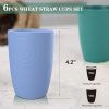 Homienly Drinking Glasses Premium Wheat Straw Unbreakable Cups - Set of 6 Alternative to Plastic Cups Reusable Unbreakable